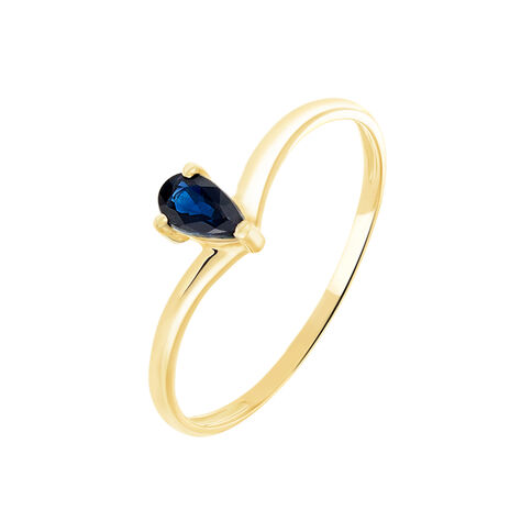 Bague Solitaire Goutte Or Jaune Saphir - Bagues solitaires Femme | Histoire d’Or