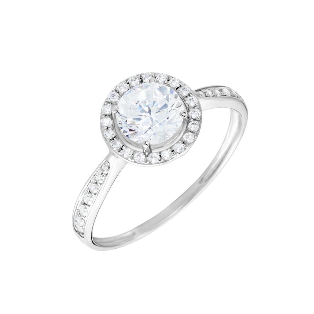 Bague Or Blanc Pelagius Oxyde De Zirconium - Bagues solitaires Femme | Histoire d&rsquo;Or