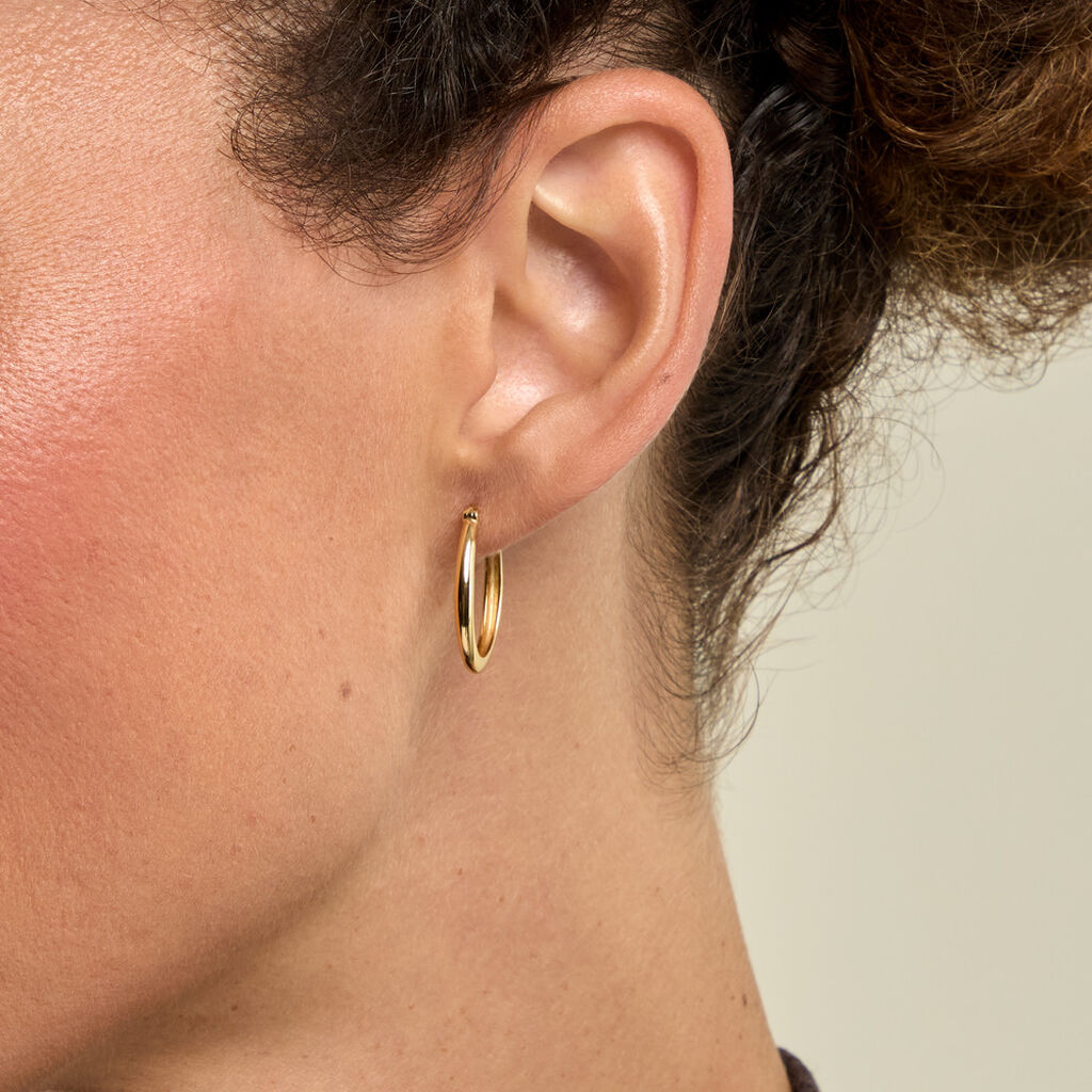 Cr&eacute;oles Beaumont Argent Dor&eacute; A L'Or 750/1000 - Boucles d'oreilles cr&eacute;oles Femme | Histoire d&rsquo;Or