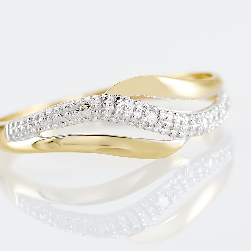 Bague Smeralda Or Bicolore Diamant - Bagues avec pierre Femme | Histoire d’Or