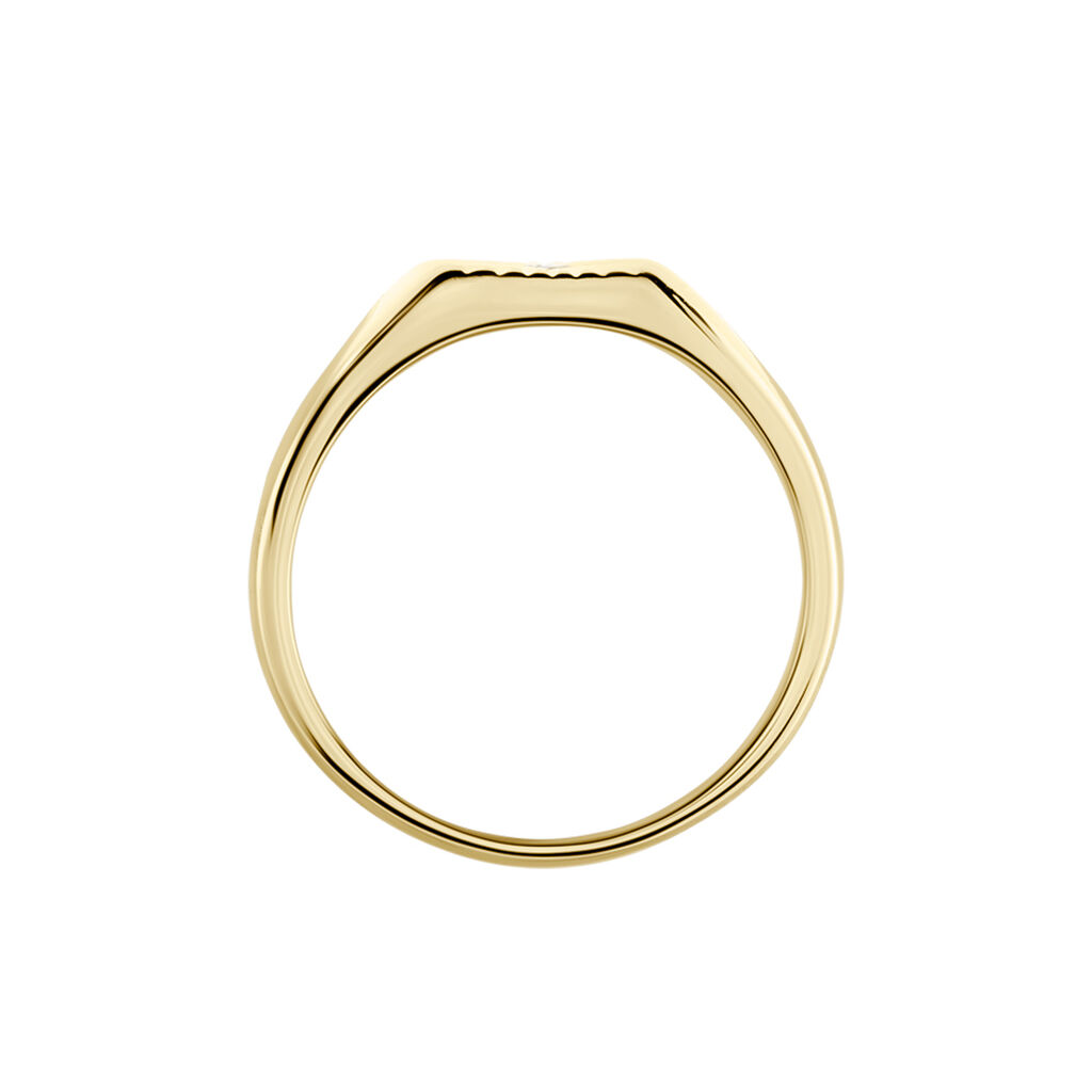 Chevaliere Plaqu&eacute; Or Erditse Oxyde De Zirconium - Bagues solitaires Femme | Histoire d&rsquo;Or