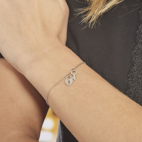 Bracelet Argent Blanc Kenocha - Bracelets Coeur Femme | Histoire d’Or