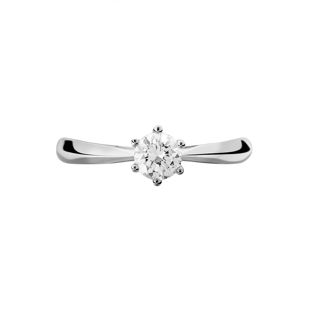 Bague Solitaire Veronika Or Blanc Diamant - Bagues solitaires Femme | Histoire d’Or