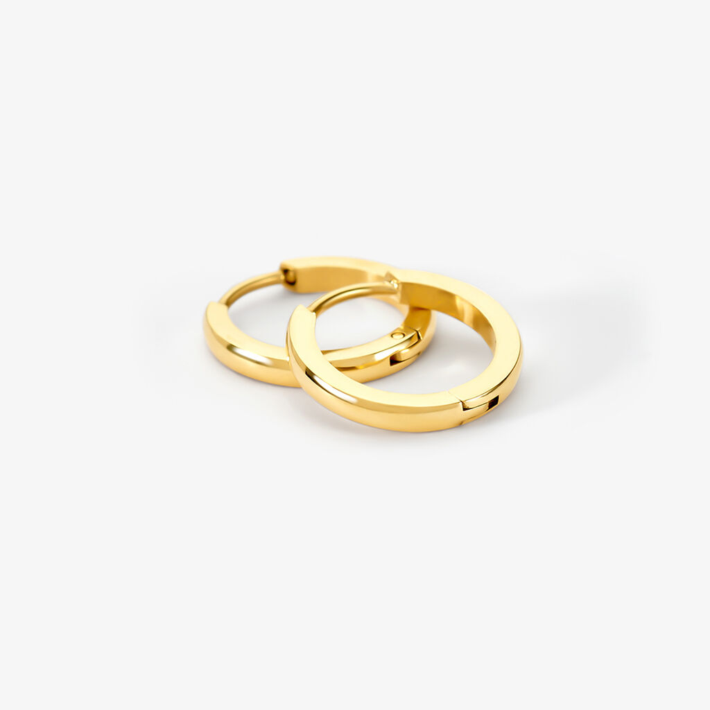 Créoles Lady Code Acier Jaune - Nouveautés Femme | Histoire d’Or