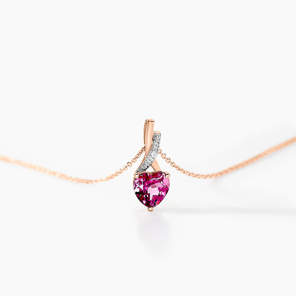 Collier Or Rose Clothilde Rhodolite - Colliers Femme | Histoire d’Or