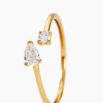 Bague Kirstin Or Jaune Diamant Synth&eacute;tique - Bagues solitaires Femme | Histoire d&rsquo;Or