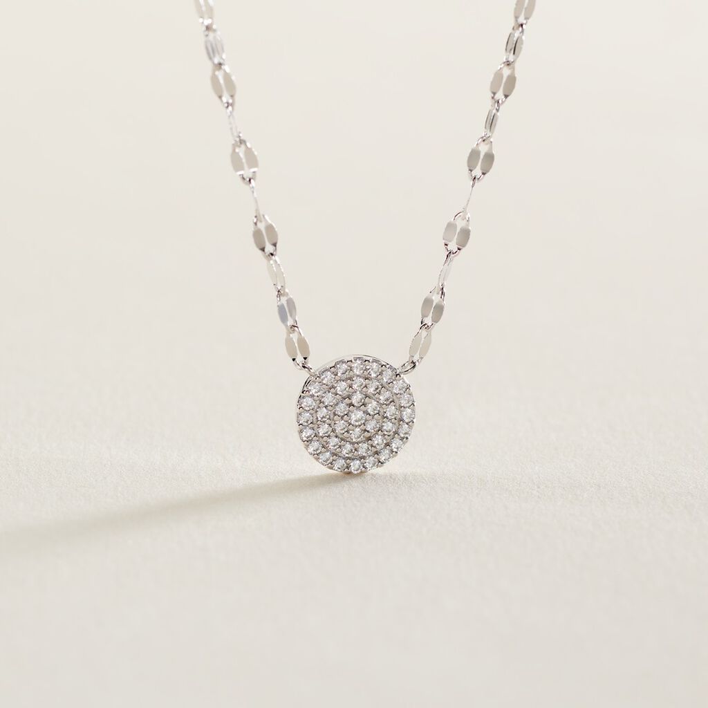 Collier Argent Blanc Turin Oxydes De Zirconium - Colliers fantaisie Femme | Histoire d&rsquo;Or