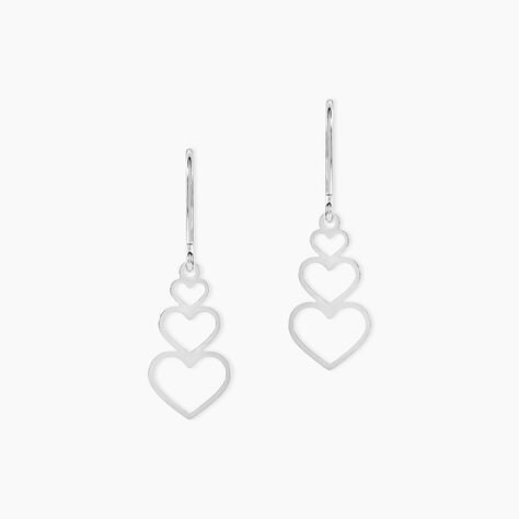 Boucles D'oreilles Pendantes Love Love Argent Blanc - Boucles d'oreilles fantaisie Femme | Histoire d&rsquo;Or