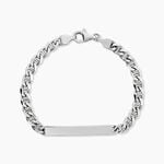 Bracelet Identit&eacute;e Bobbi Argent Blanc - Gourmettes Homme | Histoire d&rsquo;Or