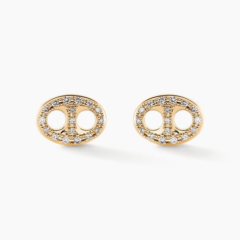 Boucles D'oreilles Puces Antun Or Jaune Diamant - Clous d'oreilles Femme | Histoire d&rsquo;Or