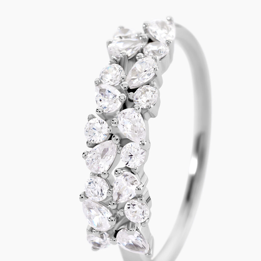 Bague Magma Argent Blanc Oxyde De Zirconium - Bagues avec pierre Femme | Histoire d&rsquo;Or