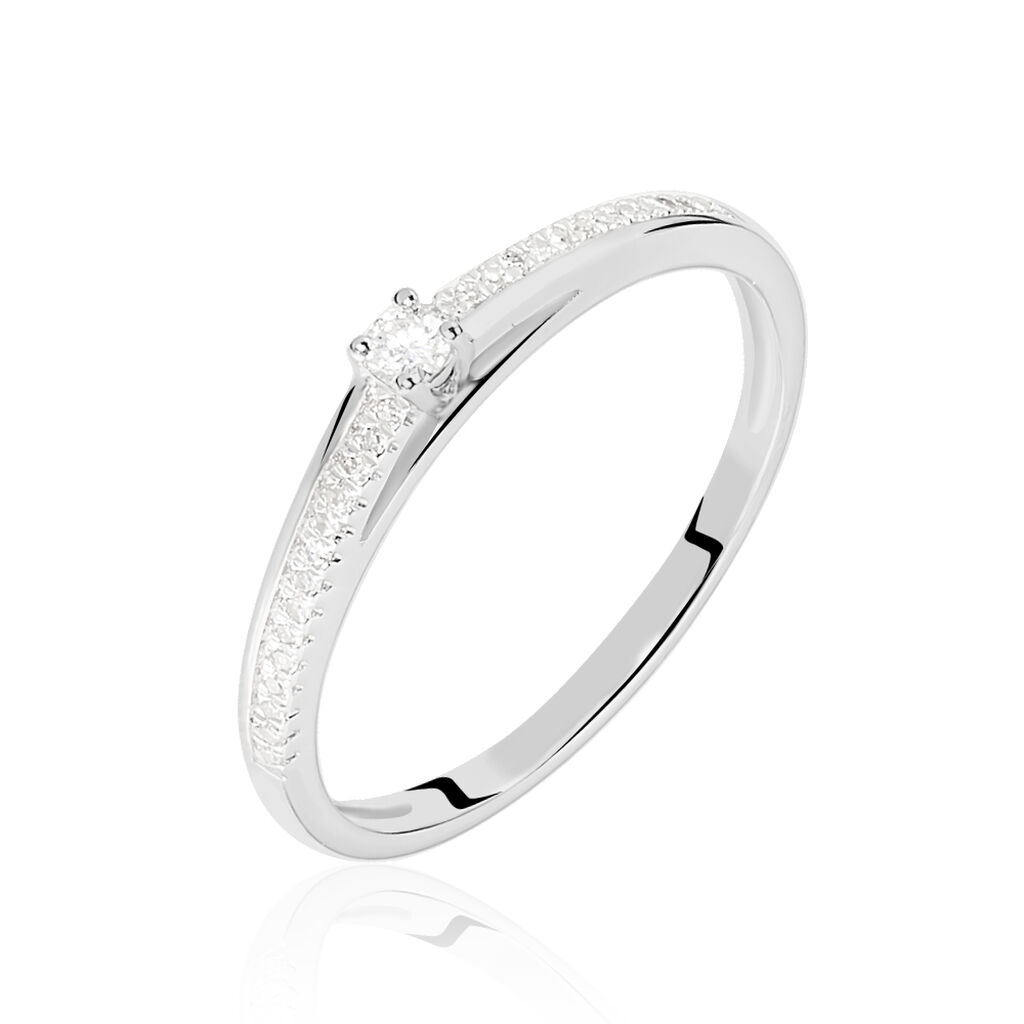 Bague Solitaire Alexandra Or Blanc Diamant -  Femme | Histoire d’Or