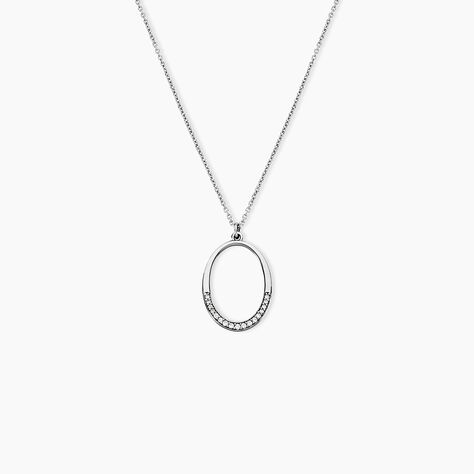 Collier Bethilda Argent Blanc Oxyde De Zirconium - Colliers fantaisie Femme | Histoire d&rsquo;Or