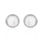 Boucles D'oreilles Puces Laetizia Celine Argent Blanc Nacre - Boucles d'oreilles fantaisie Femme | Histoire d&rsquo;Or