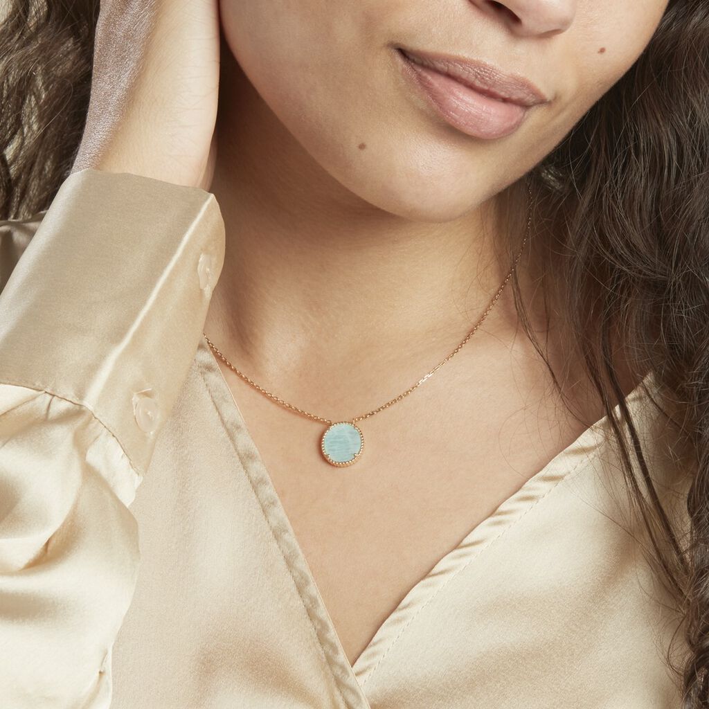 Collier Leeve Plaqué Or Jaune Amazonite - Colliers Femme | Histoire d’Or