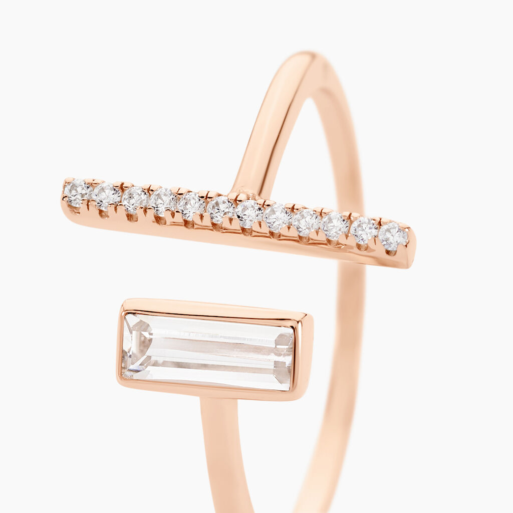 Bague Tea Argent Blanc Rose Oxyde De Zirconium - Bagues avec pierre Femme | Histoire d&rsquo;Or