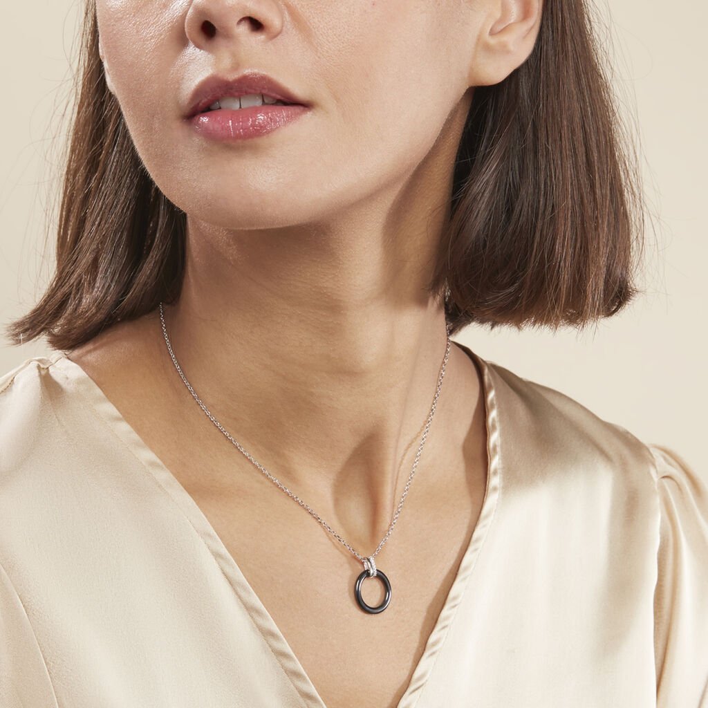 Collier Bertillianne Argent Blanc Céramique Et Oxyde De Zirconium - Colliers fantaisie Femme | Histoire d’Or