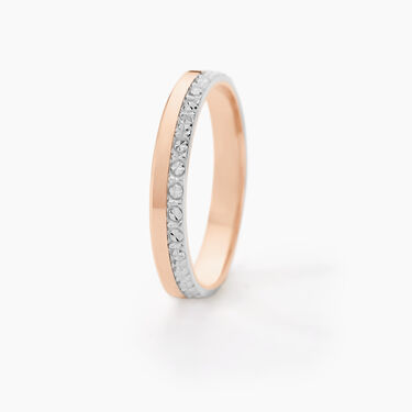 Alliance Fantaisie Diamantee Ruban Plat Or Bicolore