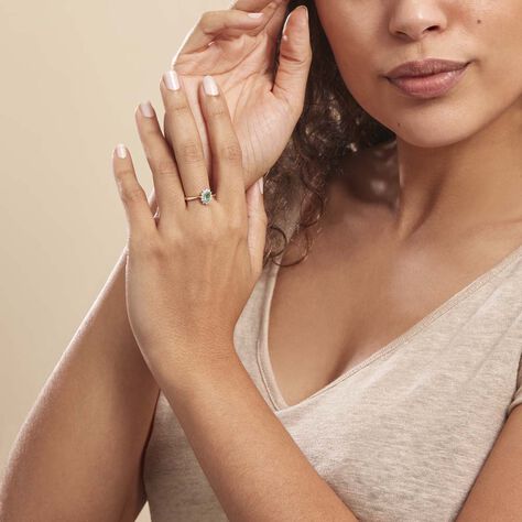 Bague Vladimir Or Jaune Emeraude Diamant - Bagues solitaires Femme | Histoire d’Or