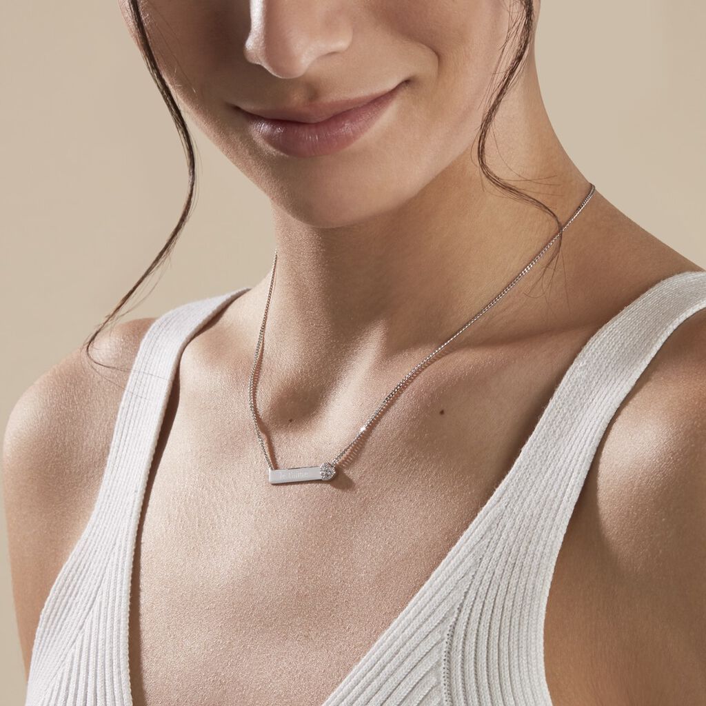 Collier Argent Rosule Oxydes De Zirconium - Colliers fantaisie Femme | Histoire d’Or