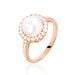 Bague Olivia Argent Rose Perle De Culture Et Oxyde De Zirconium - Bagues avec pierre Femme | Histoire d’Or