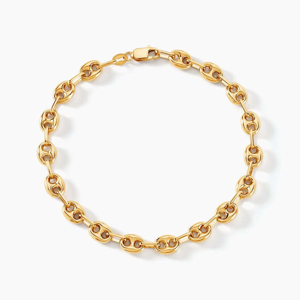 Bracelet Maille Dami Maille Grain De Caf&eacute; Or Jaune - Bracelets cha&icirc;ne Homme | Histoire d&rsquo;Or