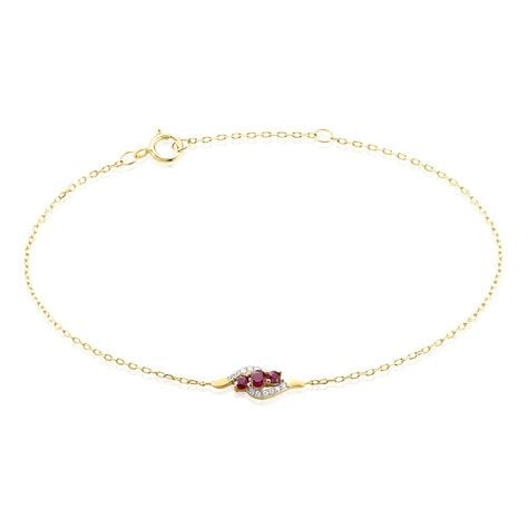 Bracelet Trinitie Or Jaune Rubis Diamant - Bracelets Femme | Histoire d’Or
