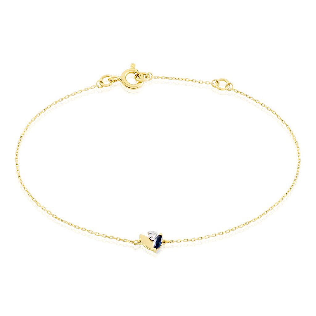 Bracelet Tameka Or Bicolore Saphir Diamant - Bracelets Femme | Histoire d’Or
