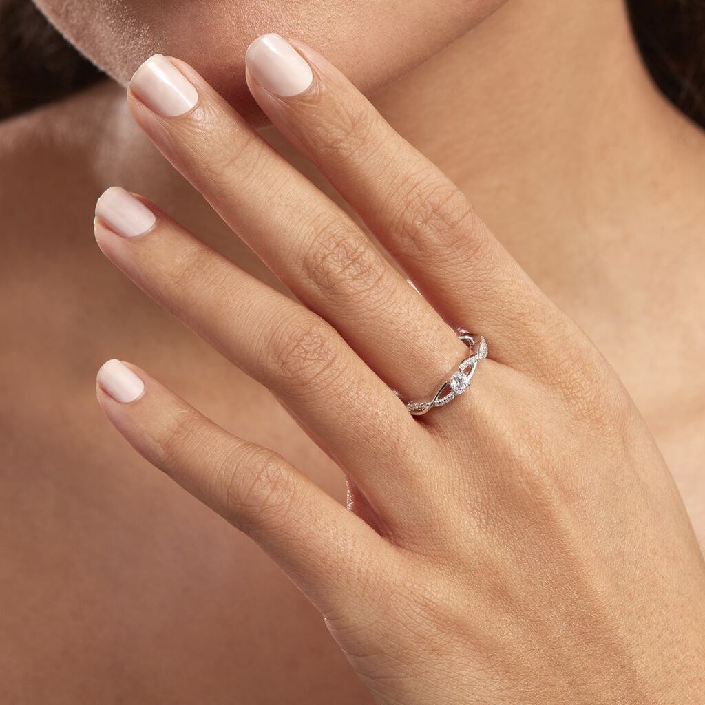 Bague Phoebus Argent Blanc Oxyde De Zirconium - Bagues solitaires Femme | Histoire d’Or