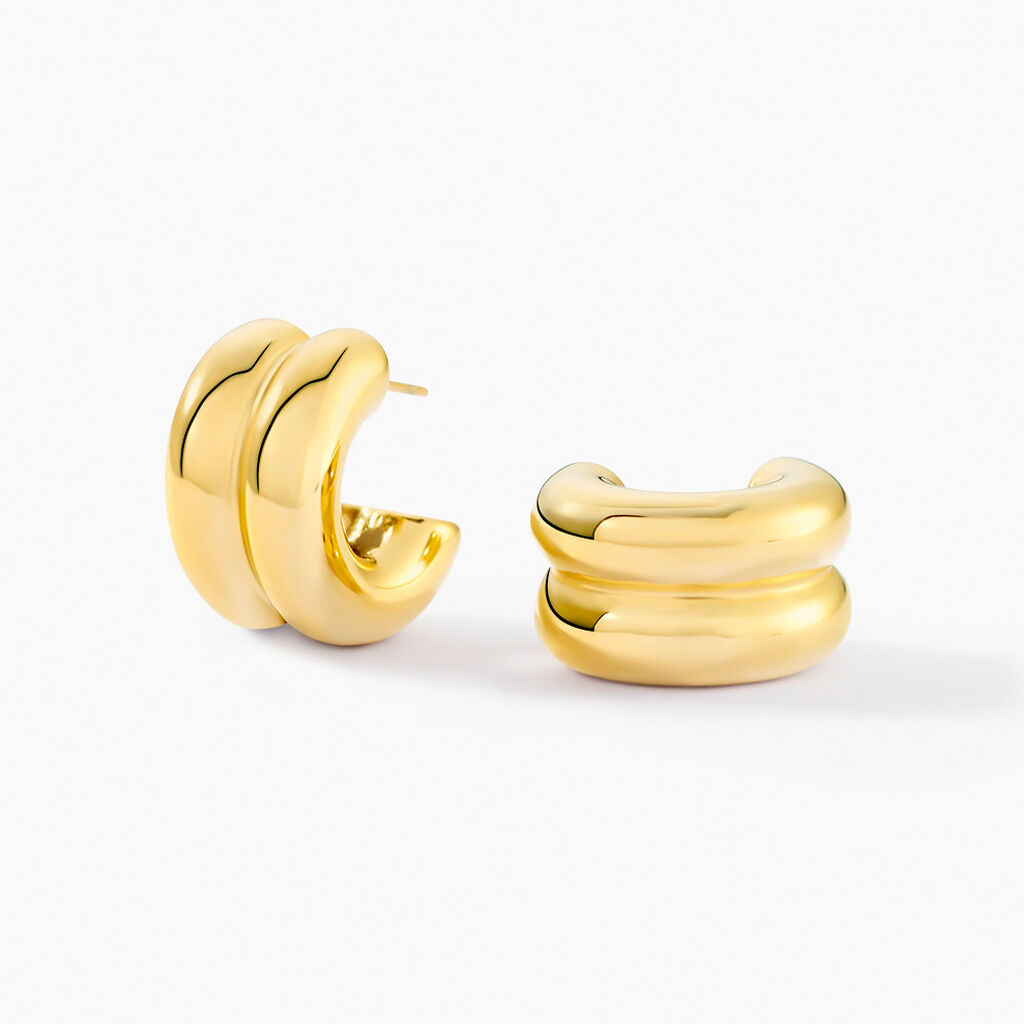 Créoles Adoree Acier Jaune - Boucles d'oreilles créoles Femme | Histoire d’Or