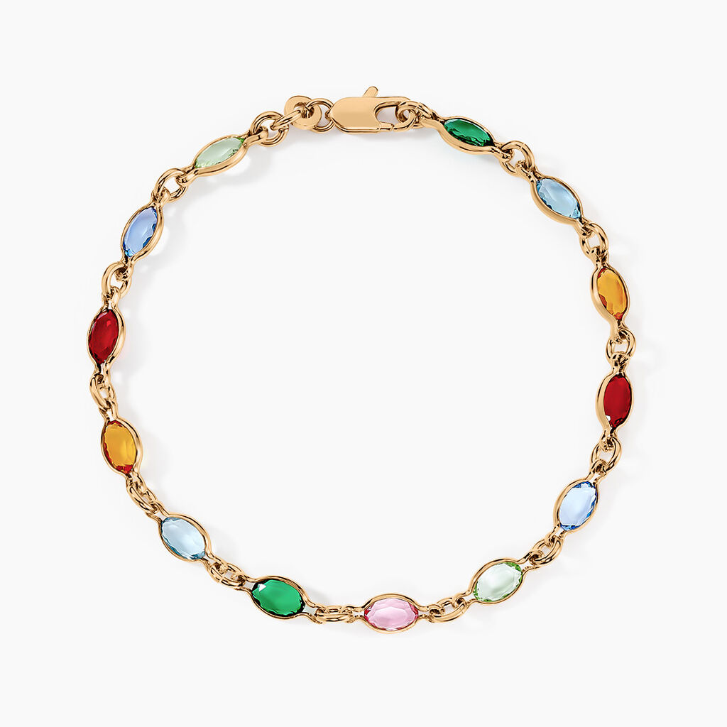 Bracelet Ilvaae Plaqu&eacute; Or Jaune Pierre De Synthese - Bracelets Femme | Histoire d&rsquo;Or