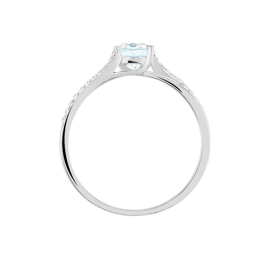 Bague Marie-eva Or Blanc Topaze Et Oxyde De Zirconium - Bagues solitaires Femme | Histoire d&rsquo;Or