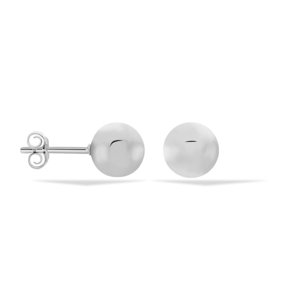 Boucles D'oreilles Puces Virgie Argent Blanc - Boucles d'oreilles fantaisie Femme | Histoire d’Or