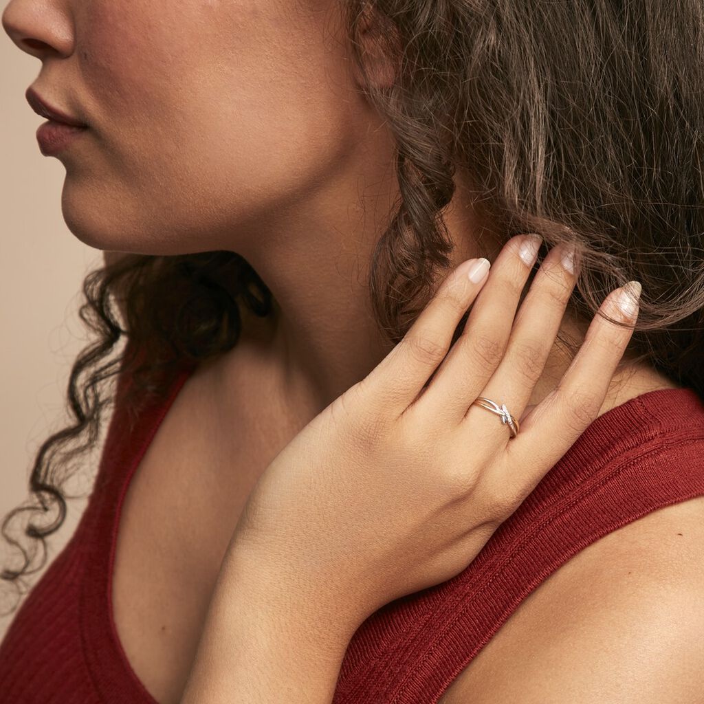 Bague Soukayna Or Bicolore Diamant - Bagues avec pierre Femme | Histoire d’Or