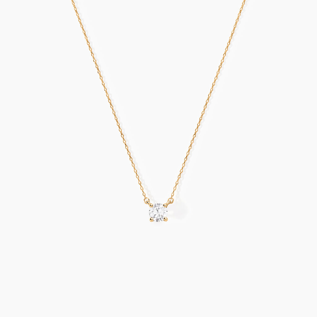 Collier Nilay Plaque Or Dor&eacute; Oxyde De Zirconium - Colliers fantaisie Femme | Histoire d&rsquo;Or