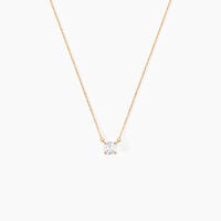 Collier Nilay Plaque Or Doré Oxyde De Zirconium