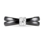 Bague Ceramik Design Argent Blanc Oxyde De Zirconium Et C&eacute;ramique - Bagues avec pierre Femme | Histoire d&rsquo;Or