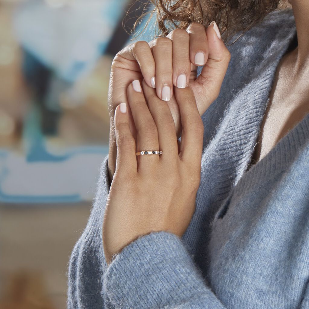 Bague Isee Plaqu&eacute; Or Oxydes De Zirconium - Bagues avec pierre Femme | Histoire d&rsquo;Or