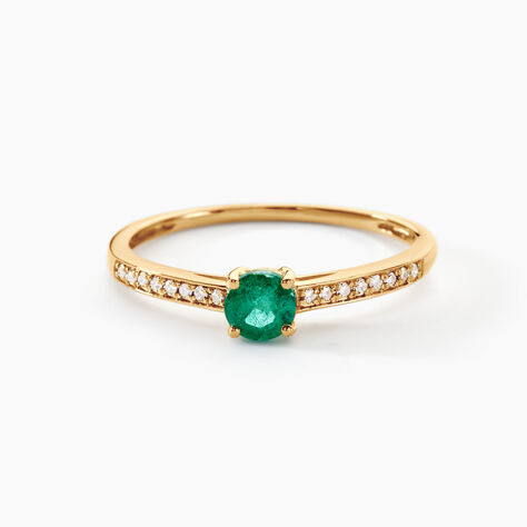 Bague Hardy Or Jaune Emeraude Diamant - Bagues solitaires Femme | Histoire d&rsquo;Or