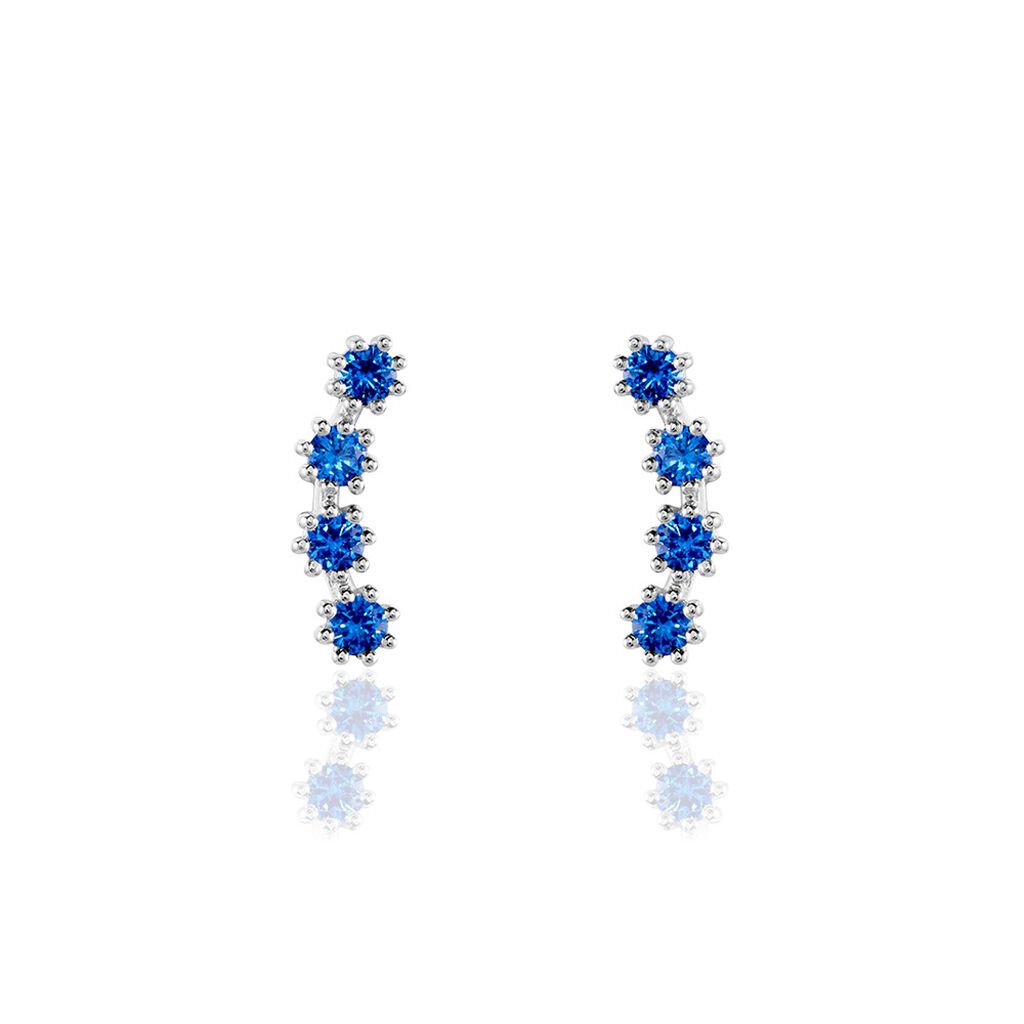 Boucles D'oreilles Puces Karrie Argent Blanc Oxyde De Zirconium - Boucles d'oreilles fantaisie Femme | Histoire d’Or