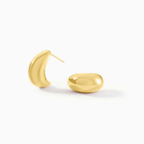 Boucles D'oreilles Puces En Acier Inoxydable Jaune Moutarde - Fabriqué Main En France, Neuf Sans Emballage
