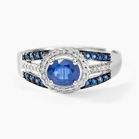 Bague Taliya Or Blanc Saphir Diamant - Bagues solitaires Femme | Histoire d’Or