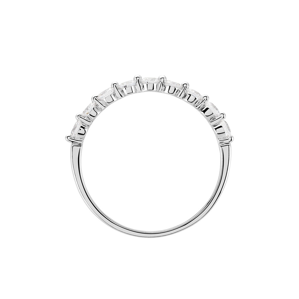 Demi Alliance Or Blanc Eclat D'etoile Oxyde De Zirconium - Bagues avec pierre Femme | Histoire d’Or