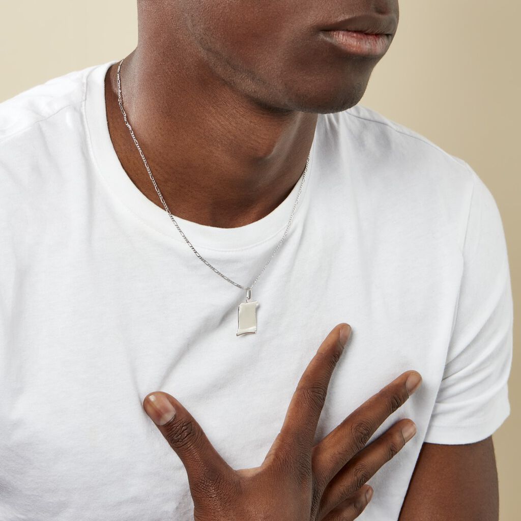 Pendentif Parchemin Argent Blanc - Pendentifs Homme | Histoire d’Or
