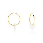 Creoles Or Jaune Vicenze Nacre - Boucles d'oreilles cr&eacute;oles Enfant | Histoire d&rsquo;Or