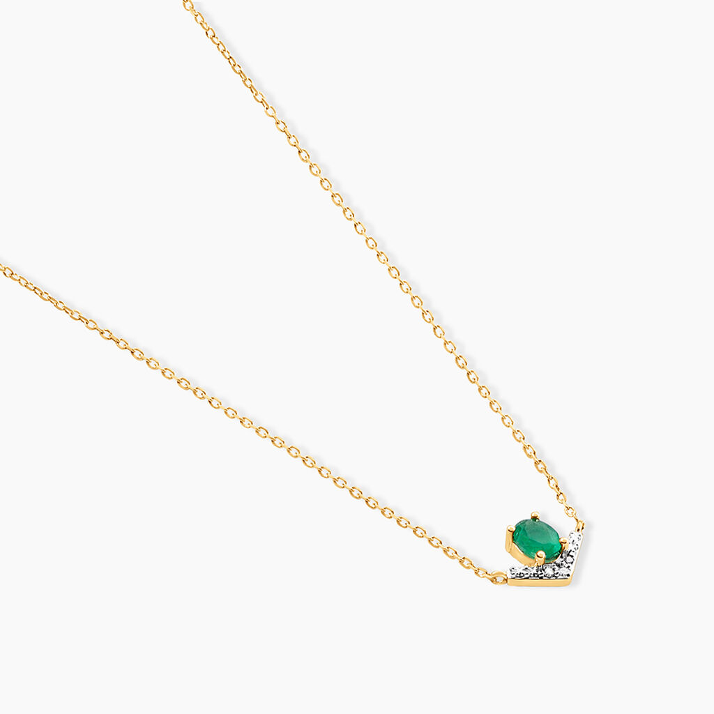 Collier Nizar Or Jaune Emeraude Diamant - Colliers Femme | Histoire d&rsquo;Or