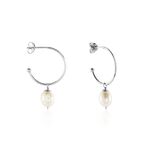 Cr&eacute;oles Walli Argent Blanc Perle De Culture - Boucles d'oreilles cr&eacute;oles Femme | Histoire d&rsquo;Or