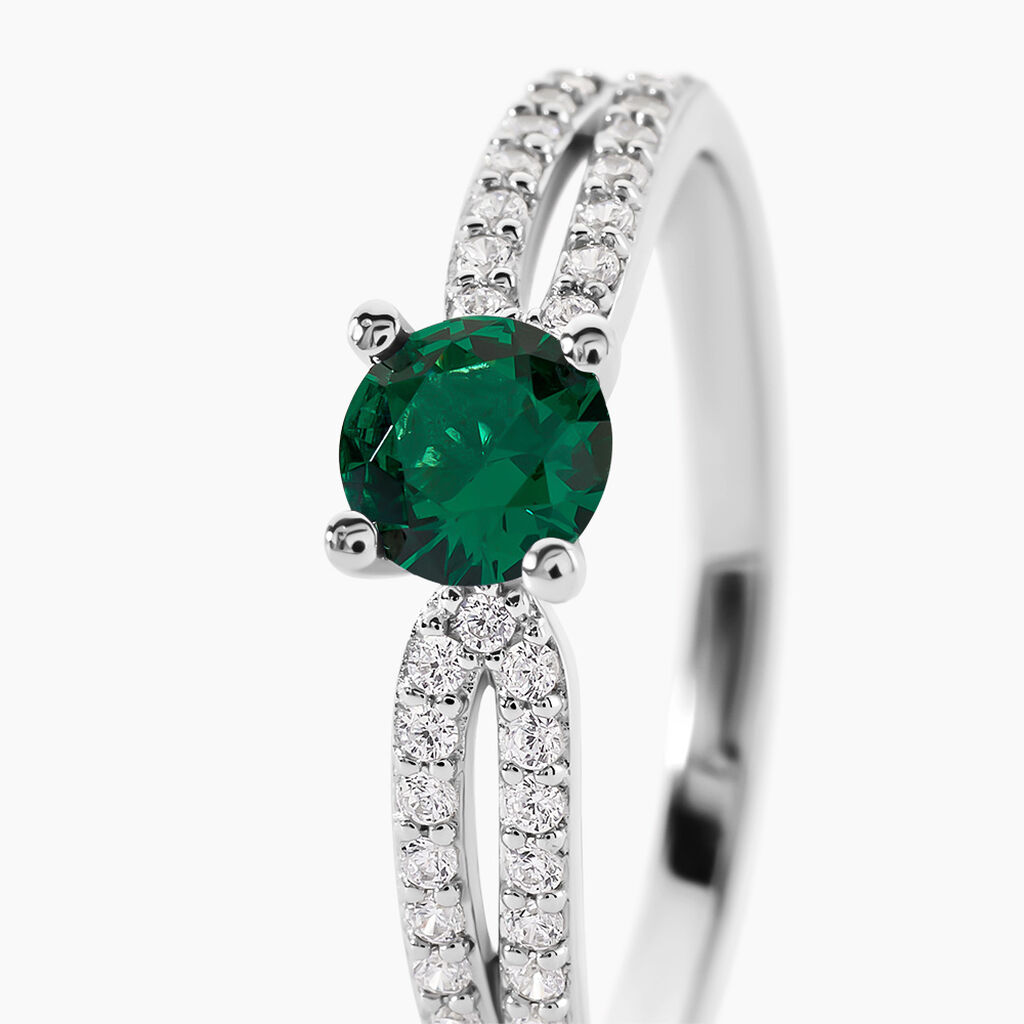 Bague Solitea Argent Blanc Oxyde De Zirconium - Bagues solitaires Femme | Histoire d&rsquo;Or