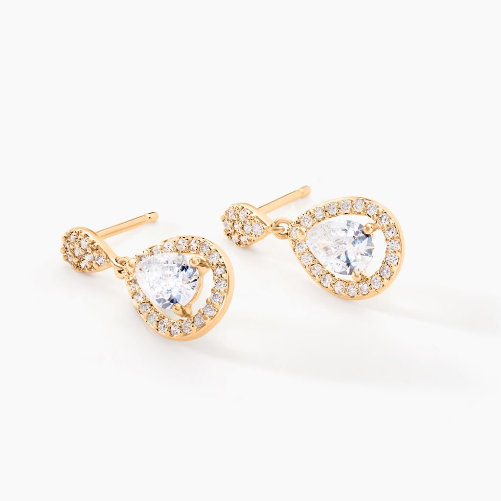 Boucles D'oreilles Pendantes Brigita Plaqué Or Jaune Oxyde - Boucles d'oreilles fantaisie Femme | Histoire d’Or