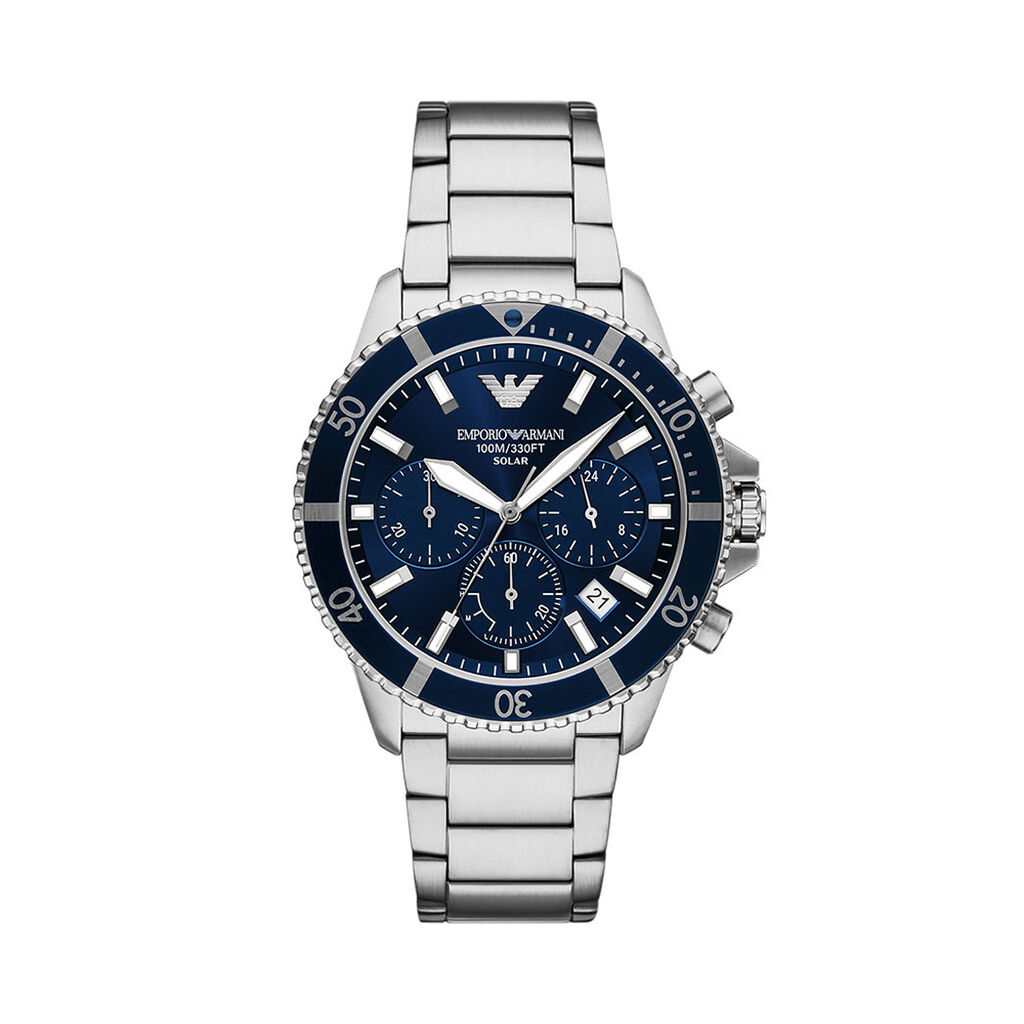 Montre Emporio Armani World Explorer Bleu - Montres solaires Homme | Histoire d&rsquo;Or
